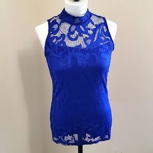 International Concepts 🎉H.P.💐Blue Lace lined Top